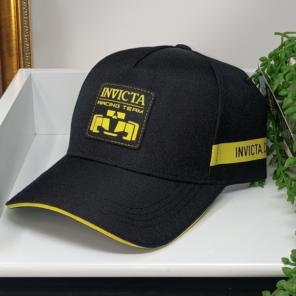 Invicta Racing Team Black & Yellow Baseball Snapback Cap - Picture 10 of 12
